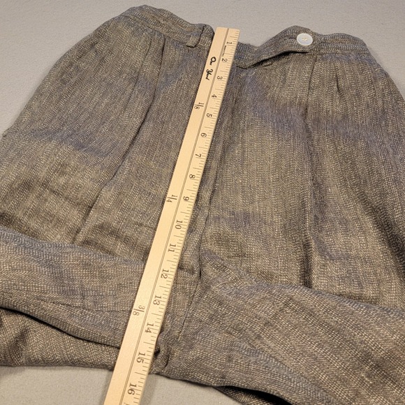 VTG Perry Ellis 100% Linen Pants Womens 8 Gray High Rise Pleated Made In USA 90s - Picture 9 of 10
